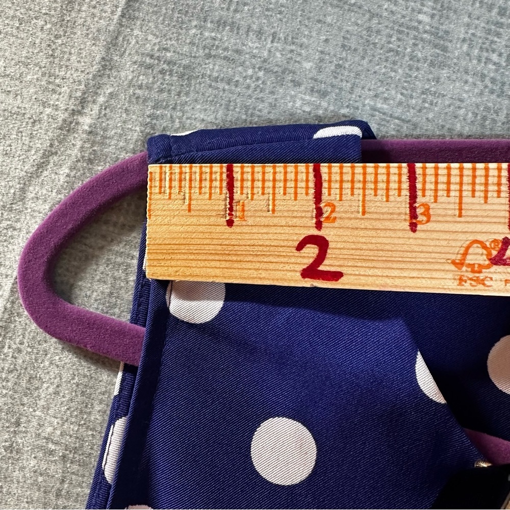 Connected Apparel Blue White Polka Dot Sheath Dress Size 16 Sleeveless Knee Work - Picture 13 of 13